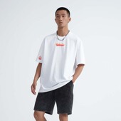 火焰字母重磅刺绣篮球运动宽松透气简约纯棉短袖 TIP OFF美式 T恤男