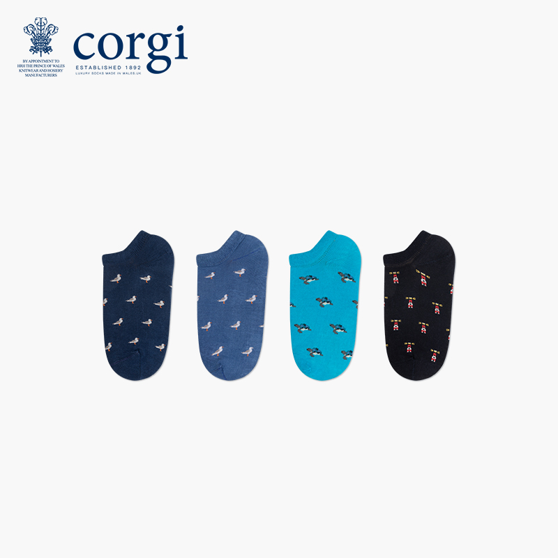 corgi柯基英国进口印花亲肤船袜