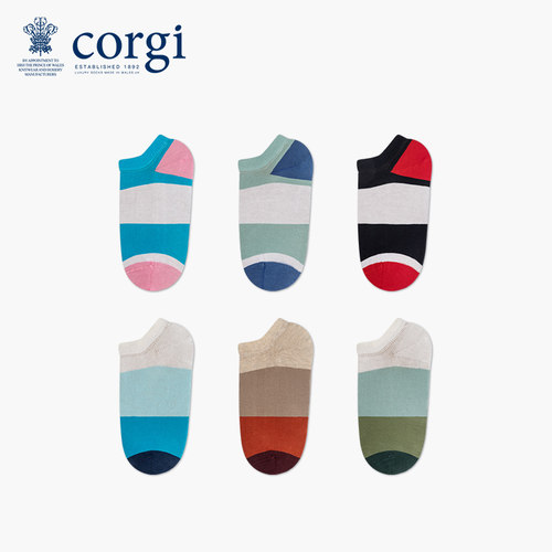 corgi柯基英国进口条纹透气袜子