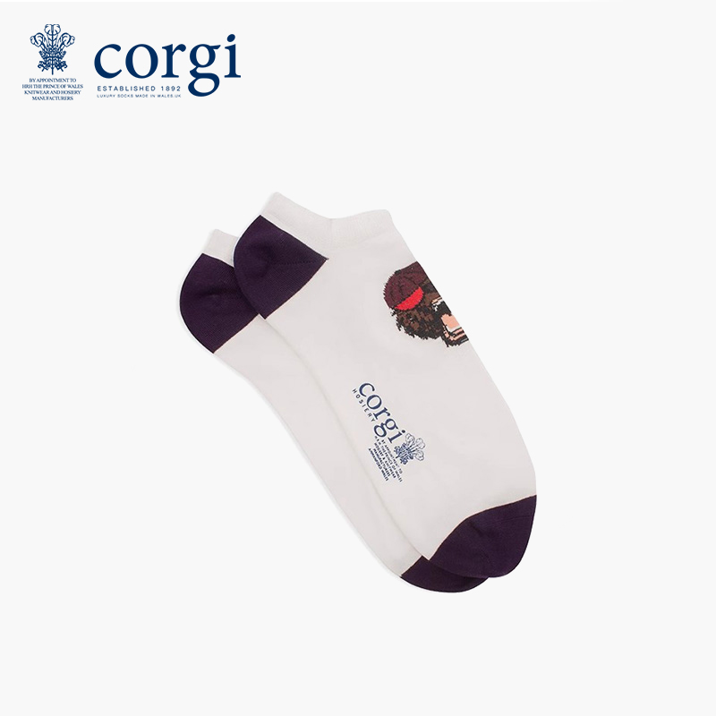 corgi英国透气印花大码短袜子