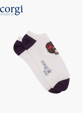 CORGI英国进口短袜子男夏季薄款透气船袜海盗骷髅印花大码潮袜女