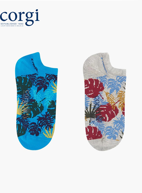CORGI英国进口男士大码袜子个性扎染创意印花船袜夏季薄款透气袜