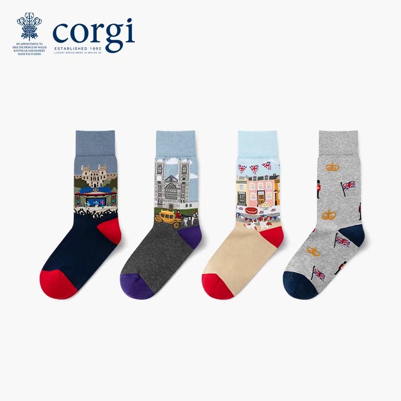 corgi国王加冕纪念款中筒袜