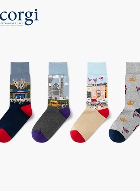 CORGI柯基英国进口国王加冕男士限量纪念袜精梳棉时尚百搭中筒袜