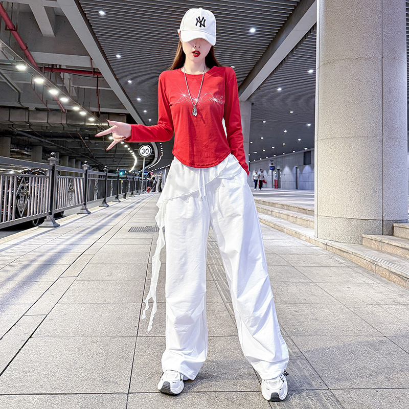 广场舞演出服宽松女嘻哈跳舞套装