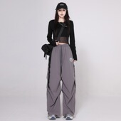 kpop女团舞台演出服jazz爵士舞蹈服装 黑白灰打歌服拉拉啦啦队套装