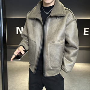 微阔版型皮毛一体皮衣 货号：913 批价：220，男装皮衣，电商B217