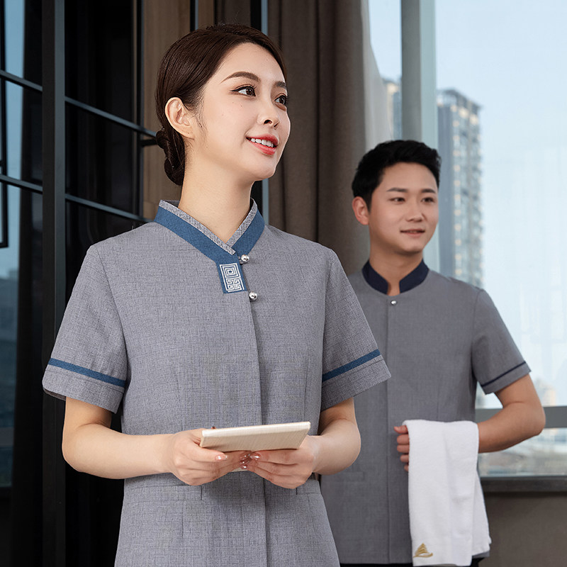 清洁工装客房保洁员夏装女保洁服短袖酒店保洁阿姨商场物业售楼部