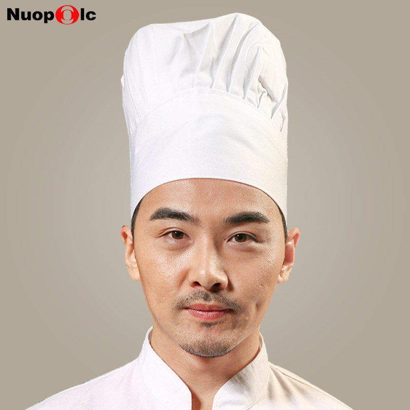 西餐厅工作帽厨师帽子棉布透气男女高帽防油烟薄款食堂厨房帽