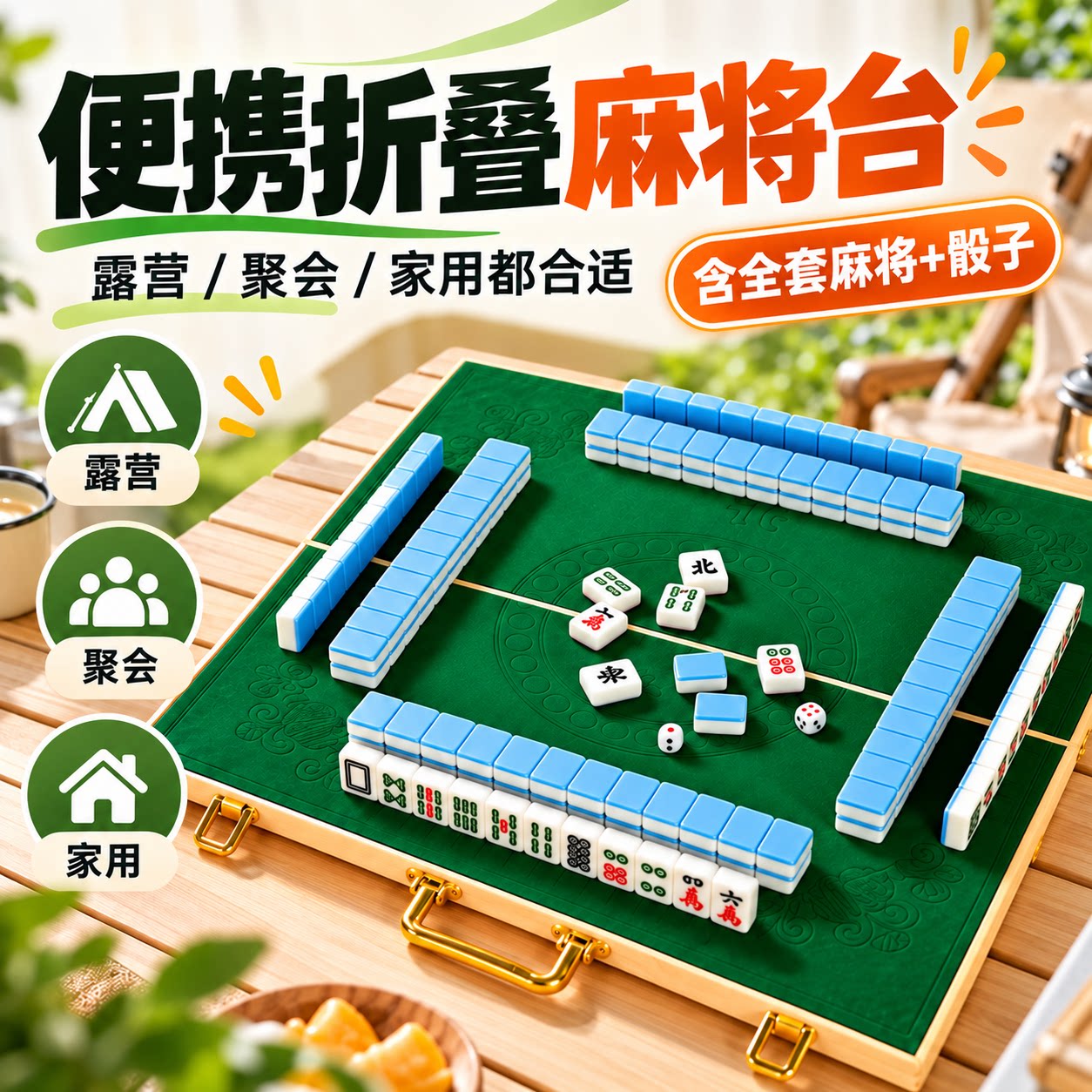 麻将手搓家用迷你麻将牌户外折叠小麻将桌便携式手提户外旅行聚会