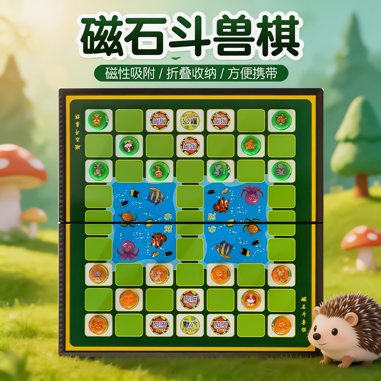 斗兽棋小学生磁吸动物斗兽棋幼儿园飞行棋正版折叠磁性豪华斗兽棋