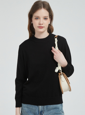 2025薄款纯棉女打底衫套头女士上衣内搭外穿针织毛衣春秋款宽松