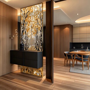 可定制掐丝手工珐琅彩艺术玻璃屏风客厅欧式风装饰玄关定制隔断墙