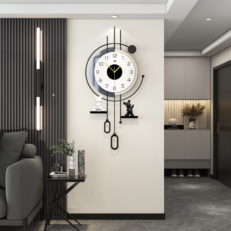 现代简约高端轻奢款挂钟客厅2025新款时钟挂墙高端大气网红钟表
