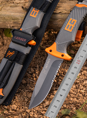 多功能小直刀野外生存刀具防身冷兵器bc41战术便携小刀求生哨