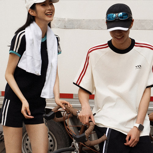 UMAMIISM美式复古运动短袖T恤夏