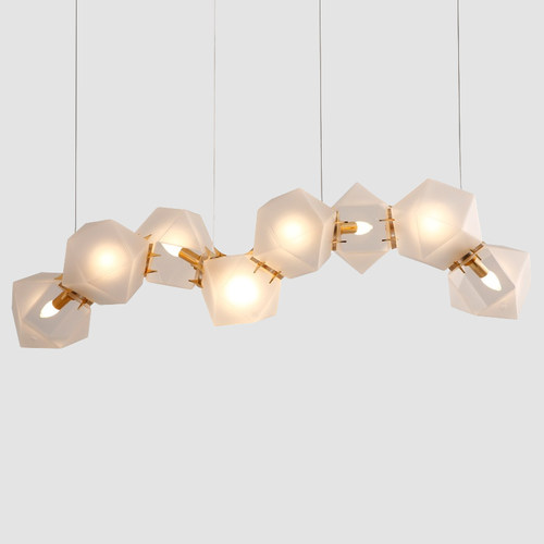 北欧设计师餐厅长条玻璃吊灯 后现代简约前台餐桌吧台艺术led吊灯