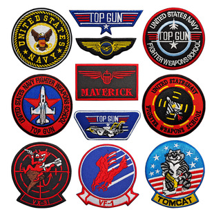 壮志凌云汤姆哥刺绣魔术贴章TOPGUN美国VF-1飞行员士气章臂章胸章