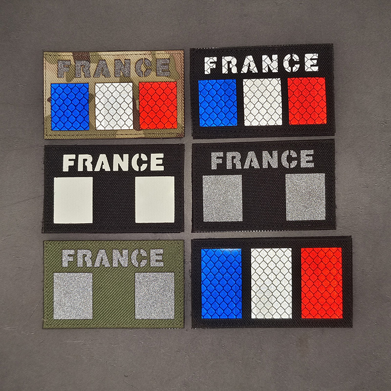 France法国国旗魔术贴章IR士气章CP迷彩徽章反光识别章臂章头盔贴