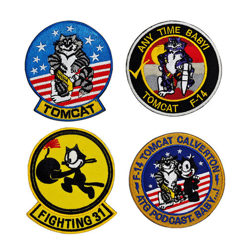 VF-31美国海军F14徽章刺绣魔术贴章Tomcat雄猫中队臂章军迷士气章