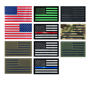 反光IR面料美国USA夜间识别章激光切割臂章魔术贴DIY背包贴士气章