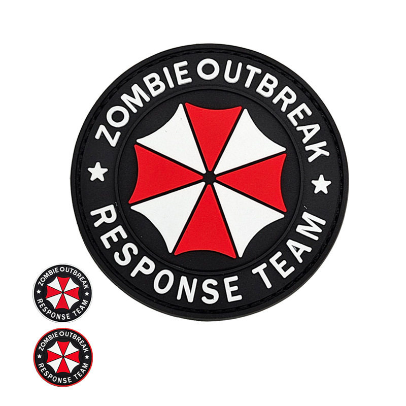 生化危机士气章 圆形魔术贴徽章 安布雷拉户外背包贴 pvc橡胶臂章