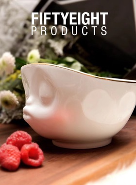 德国进口表情碗TASSEN瓷器卡通餐具饭碗金边碗搞怪创意3D浮雕碗