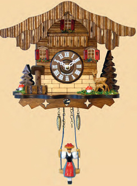 德国Engstler进口黑森林挂钟钟表 布谷鸟石英钟机械钟复古墙钟