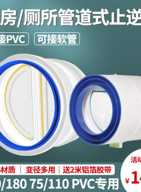 浴霸排风管75/110PVC管道止逆阀