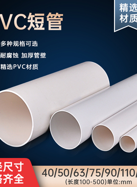PVC排水管40 50 63 75 90 110 160mm塑料通风管下水管油烟机硬管