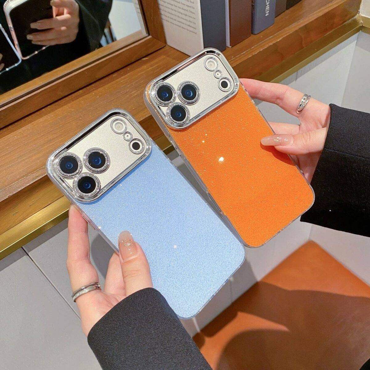 简约纯色适用苹果17手机壳ins闪粉适用iphone17promax新款14少女13小众12pro网红15pro创意保护壳女时尚推荐