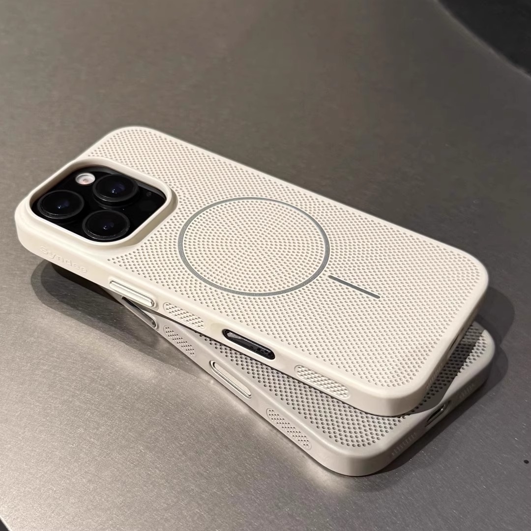 超薄透气散热适用苹果16promax磁吸手机壳iphone15/12pro简约纯色质感14pm防摔13轻薄ip12保护套11男女plus夏