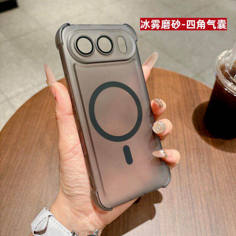 四角半透磨砂TPU磁吸适用荣耀X70手机壳新款自带镜头膜荣耀400Pro简约ins风X60Pro防摔全包荣耀500保护套男女