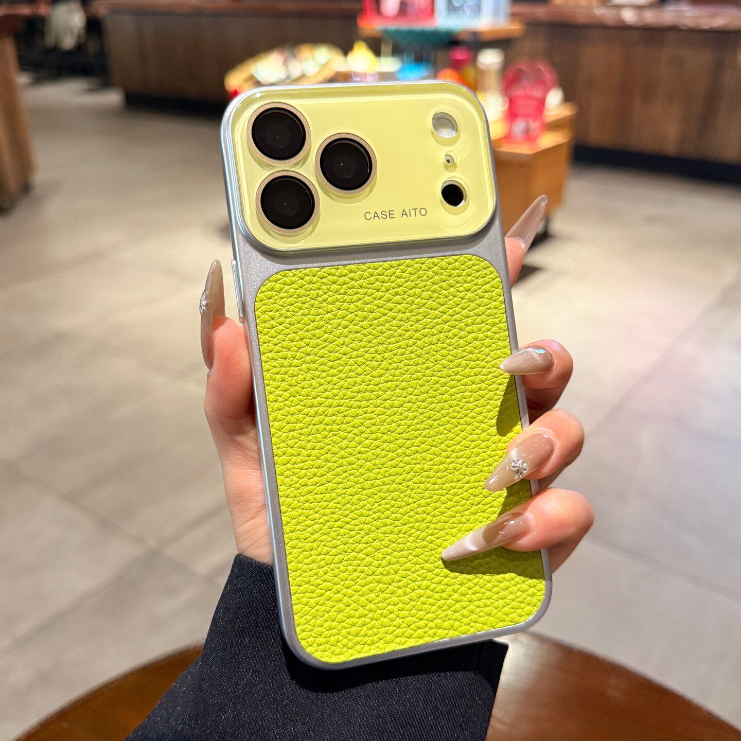 适用iphone17苹果17pro手机壳16promax秒变大视窗15新款绿色荔枝纹皮质PM全包镜头膜14情侣13保护套高级超火