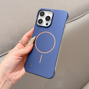 新款 PC电镀16promax手机壳苹果17por磁吸充电iph14超薄13pmax无边框apple12半包边11pm裸机手感p磨砂plus硬壳