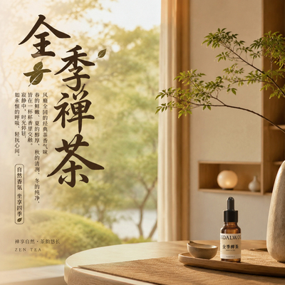 全季禅茶味香薰精油手工石膏蜡烛冷香仪香薰机Diy加湿器夏天净化