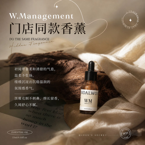w.management门店同款香薰精油手工石膏蜡烛冷香仪香薰机Diy加湿