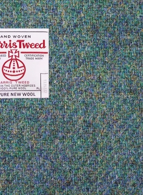 英国深绿色哈里斯粗花呢harris tweed羊毛大衣包包抱枕沙发羊毛料