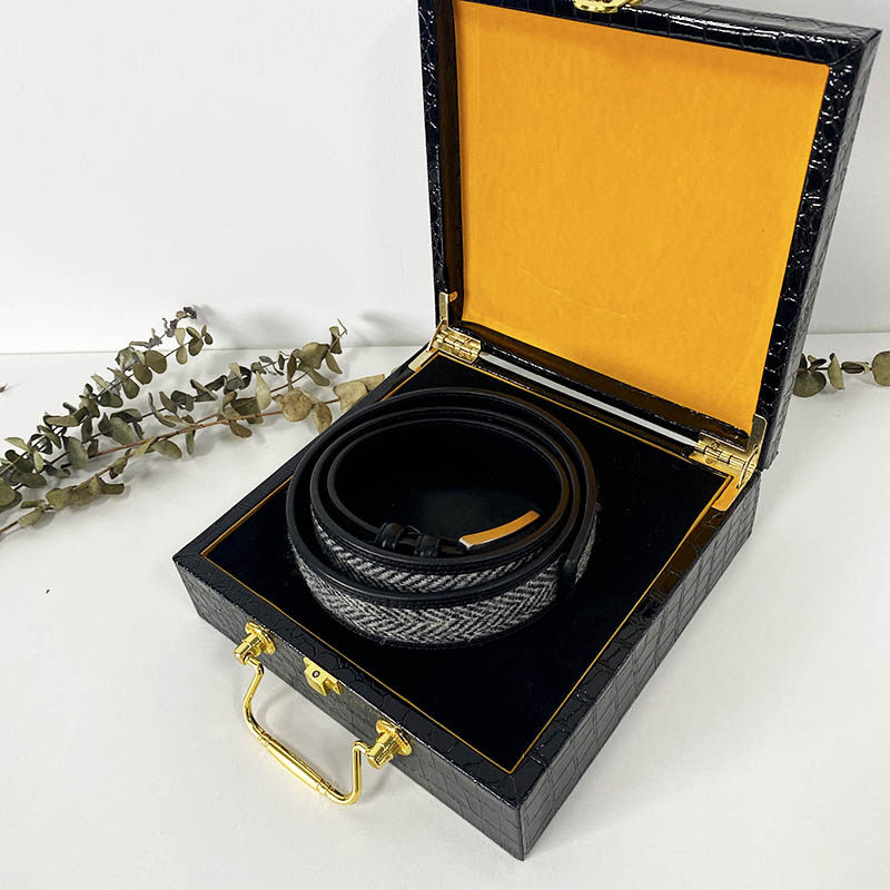 哈里斯粗花呢手工真皮腰带男harris tweed拼头层牛皮商务复古皮带