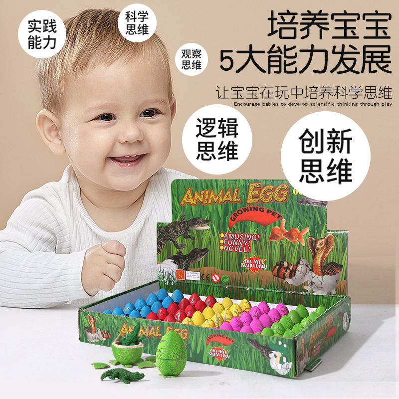 严选泡水鳄鱼蛋孵化蛋新奇膨胀变大创意儿童仿真动物模型玩具盲盒