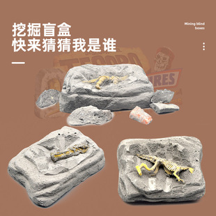 跨境考古挖掘玩具男孩手工diy寻宝藏盲盒儿童动手挖宝玩具