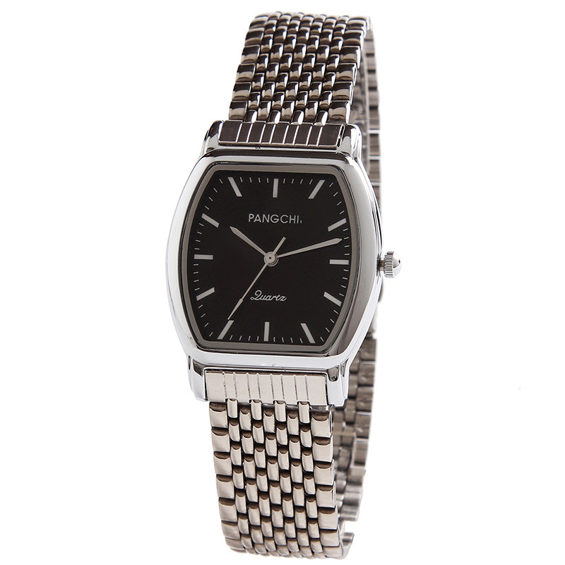 鹏志pangchi高贵酒桶形石英手表 简约女表经典商务休闲钢带男腕表