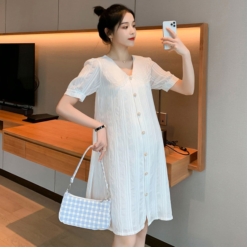 孕妇连衣裙时尚洋气2020夏款外出时尚夏装潮妈遮孕肚网红夏天裙子