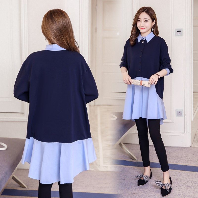 孕妇春装套装时尚款2022新款春秋季宽松连衣裙孕妈春款裙子两件套