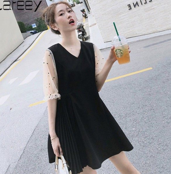 孕妇夏装v领连衣裙2021时尚怀孕衣服遮孕肚子孕妈妈雪纺夏天裙子