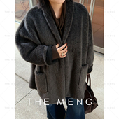拿铁 THE MENG 高克重绵羊毛剪毛中古毛毛外套