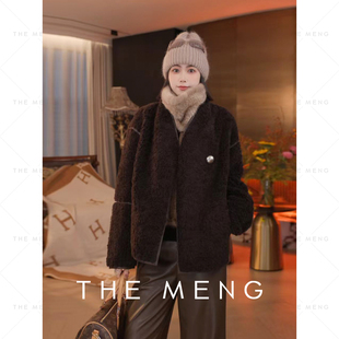 M253A1355 THE 绵羊毛羊剪毛软糯御寒皮草外套 瑞雪 MENG