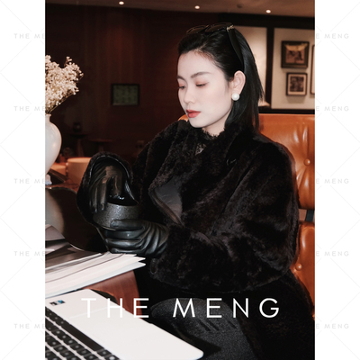 THE MENG【王牌】拉贡胎羊皮皮毛一体row风奢感两穿皮草外套女冬