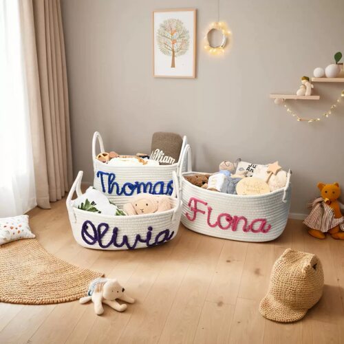 Baby bag 个性化名字婴儿收纳篮Custom Newborn Name Basket gift