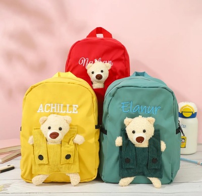 Babybag 个性化定制名字小熊书包custom幼儿园男女童书包刺绣名字